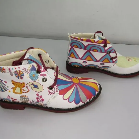 NEW GOBY My Love Ankle Boots Lace-Up Memory Foam Comfort Lightweight Size 6.5