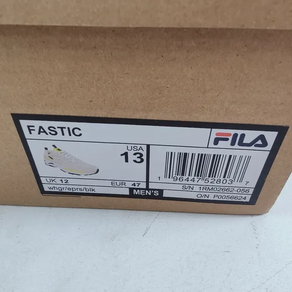 New in Box Fila Men's Fastic Comfortable Running Athletic Shoes Sneakers, Sz 13