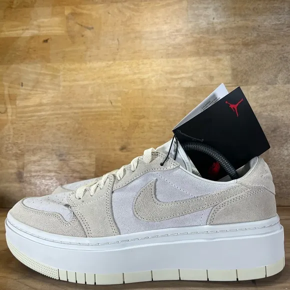 NEW Jordan 1 Elevate SUEDE Low Womens Sz 12 Shoes Sneakers Coconut Milk Sail