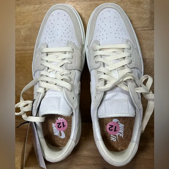 NEW Jordan 1 Elevate SUEDE Low Womens Sz 12 Shoes Sneakers Coconut Milk Sail
