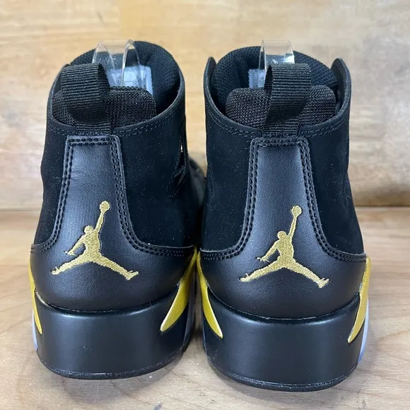 NEW Jordan Flight Club 91 NUBUCK Mens Sz 9.5 Shoes Sneakers Black Metallic Gold