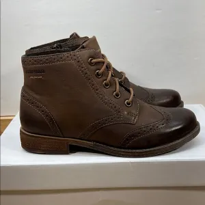 NEW Josef Seibel 37, 6-6.5 Brown Leather Women's Boots
