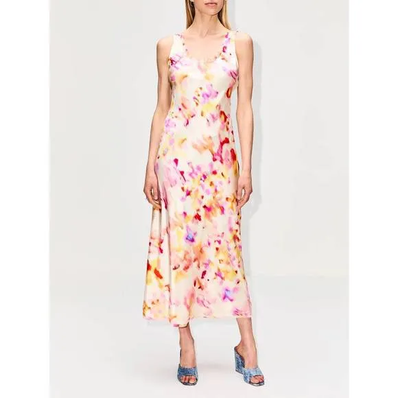 NEW LA LIGNE NYC bias tank dress in light yellow/pink
