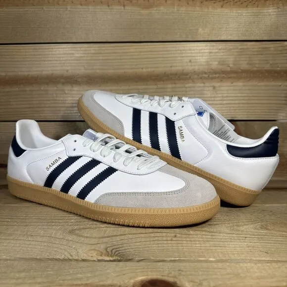 NEW Mens Size 13 - Adidas Samba OG “White Night Indigo Gum” Low Top Shoes IF3814