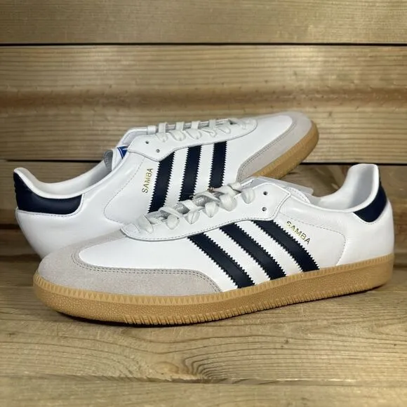 NEW Mens Size 13 - Adidas Samba OG “White Night Indigo Gum” Low Top Shoes IF3814