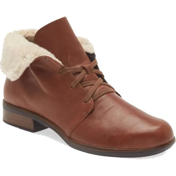 NEW NAOT women's pali ankle boots in soft chestnut leather