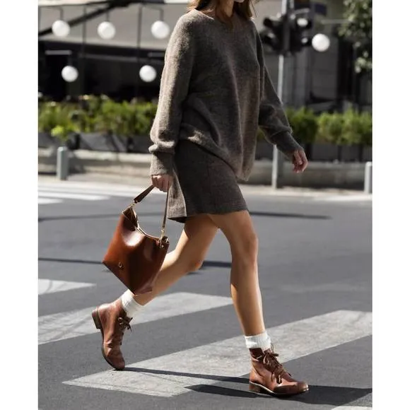 NEW NAOT women's pali booties in soft chestnut leather