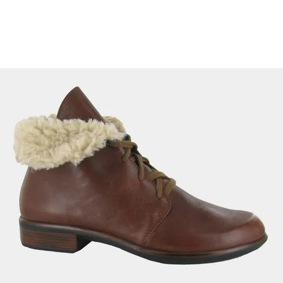 NEW NAOT women's pali booties in soft chestnut leather