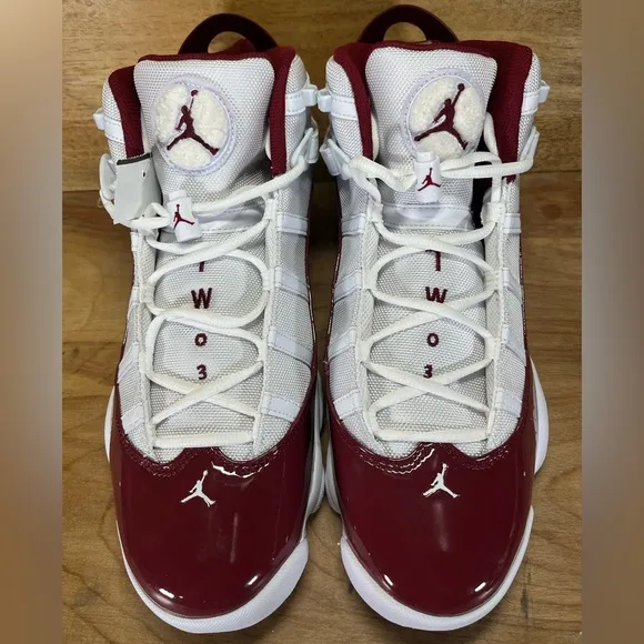 NEW Nike Air Jordan 6 Rings Mens Sz 13 Shoes Sneakers White Team Red 322992 165