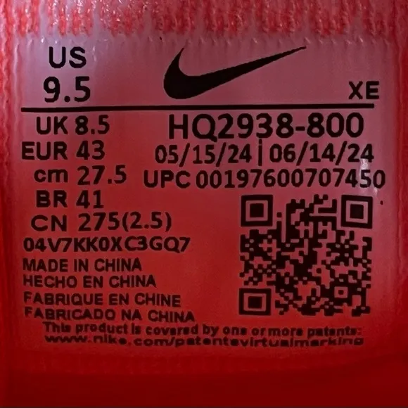 NEW Nike Air Zoom Pegasus 41 PRM Womens Sz 11 Running Shoes Hyper Crimson Orange