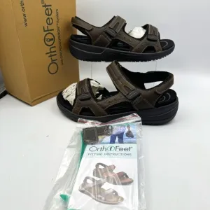 NEW OrthoFeet Men's US Size 12 Sandals Gemini Brown