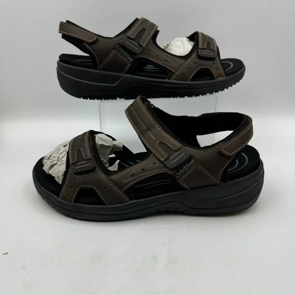 NEW OrthoFeet Men's US Size 12 Sandals Gemini Brown
