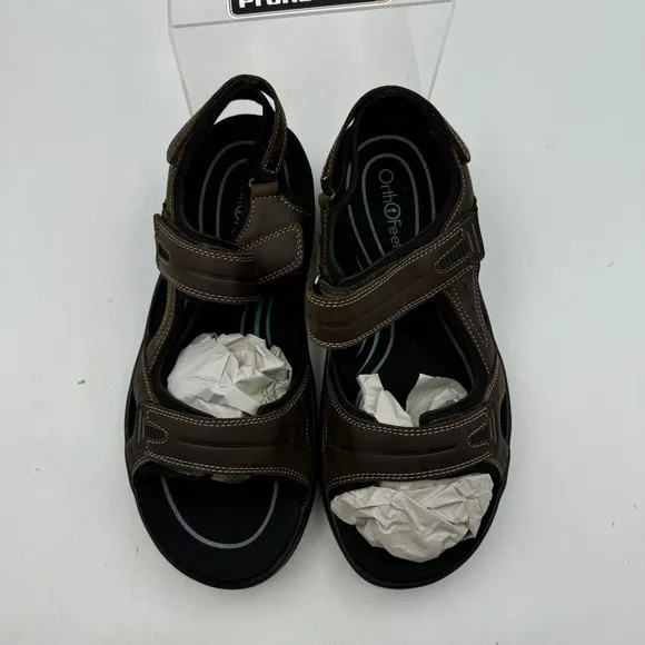 NEW OrthoFeet Men's US Size 12 Sandals Gemini Brown