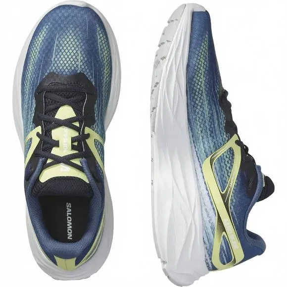 NEW SALOMON men's aero glide running shoes in blue ashes/dark sapphire/sunny lim