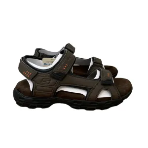 *NEW* Skechers Louden Relaxed Fit Memory Foam Brown Strappy Sport Sandals Mens