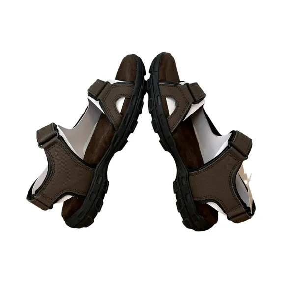 *NEW* Skechers Louden Relaxed Fit Memory Foam Brown Strappy Sport Sandals Mens