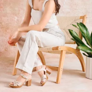 new SOFFT Leather Lacie Comfort Heeled Sandals in Tapioca Gray 253