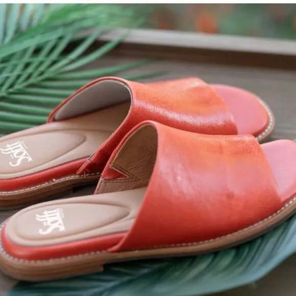 NEW SOFFT Leather Noble Comfort Slide Sandals for women  255 3T7