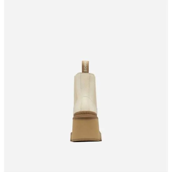 NEW SOREL heel chelsea boots in bleached ceramic, caribou buff