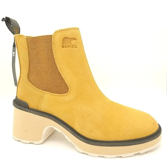 NEW Sorel Hi Line Chelsea Boots Womens 10.5 Neutral Suede Outdoors Y2K