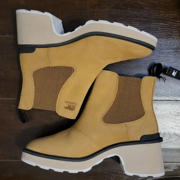 NEW Sorel Hi Line Chelsea Boots Womens 10.5 Neutral Suede Outdoors Y2K