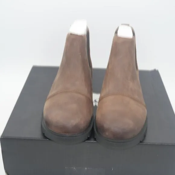 NEW Sorel Women's 6.5 Emelie III Chelsea Tobacco Brown Black Leather Boots