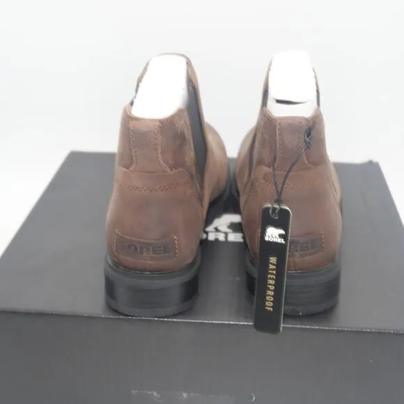 NEW Sorel Women's 6.5 Emelie III Chelsea Tobacco Brown Black Leather Boots