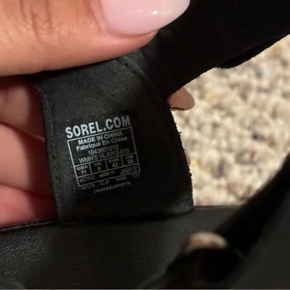 NEW Sorel Cameron Flatform Sandals Black Limited Edition- Size 11 Women's