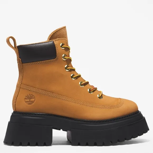 NEW Timberland Wheat 6&quot; Nubuck Suede Sky Lug Sole Chunky Platform Boots