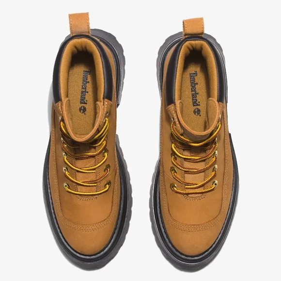 NEW Timberland Wheat 6&quot; Nubuck Suede Sky Lug Sole Chunky Platform Boots