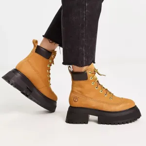 NEW Timberland Wheat 6&quot; Nubuck Suede Sky Lug Sole Chunky Platform Boots