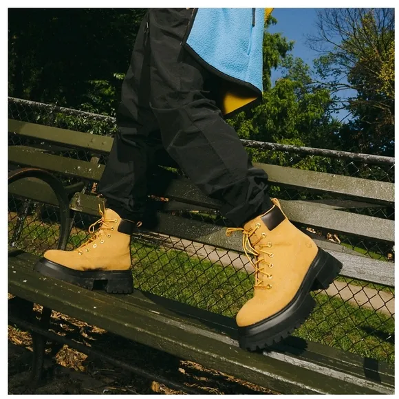 NEW Timberland Wheat 6&quot; Nubuck Suede Sky Lug Sole Chunky Platform Boots