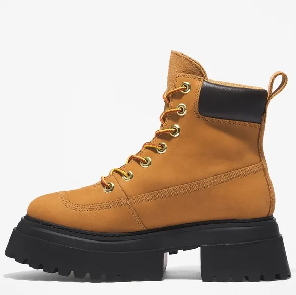 NEW Timberland Wheat 6&quot; Nubuck Suede Sky Lug Sole Chunky Platform Boots