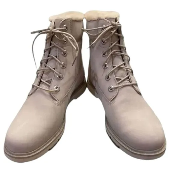 NEW Timberland Lucia Way Women's Lt Taupe Nubuck Leather Warmlined Boots 8