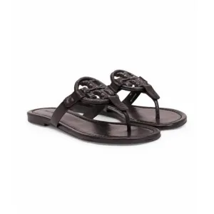 NEW TORY BURCH women's leather miller pave sandals in black