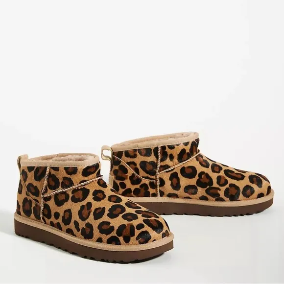 New! UGG Australia Classic Ultra Mini Spotty Calf Hair  Boots Sz 6 $150