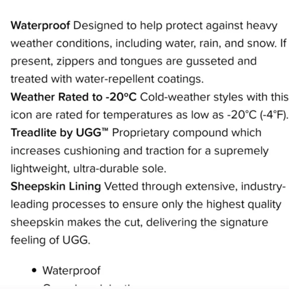 NEW UGG CLASSIC CLEAR WEATHER PROOF BOOTS $159