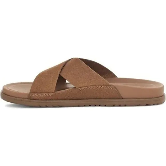 NEW UGG MEN'S WAINSCOTT SLIDE CHESTNUT SUEDE SANDALS SLIPPERS SZ 11
