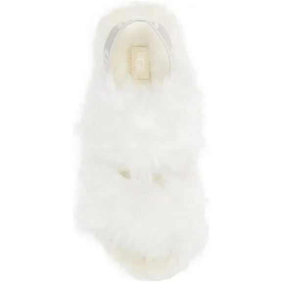 NEW UGG Sizes 6 to 11 Women's Fluff Sugar Platform Strappy Sandals - White