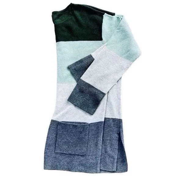 NEW Vince Camuto Oversized Green &amp; Gray Sweater‎ Tunic — SZ L (Closer to 1X)