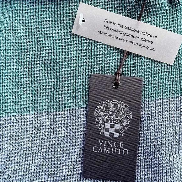 NEW Vince Camuto Oversized Green &amp; Gray Sweater‎ Tunic — SZ L (Closer to 1X)