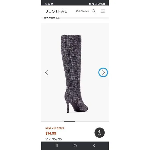 New Size 7 JustFab Black Grey Isabel Cap Toe Stiletto High Heel Long Tall Boots