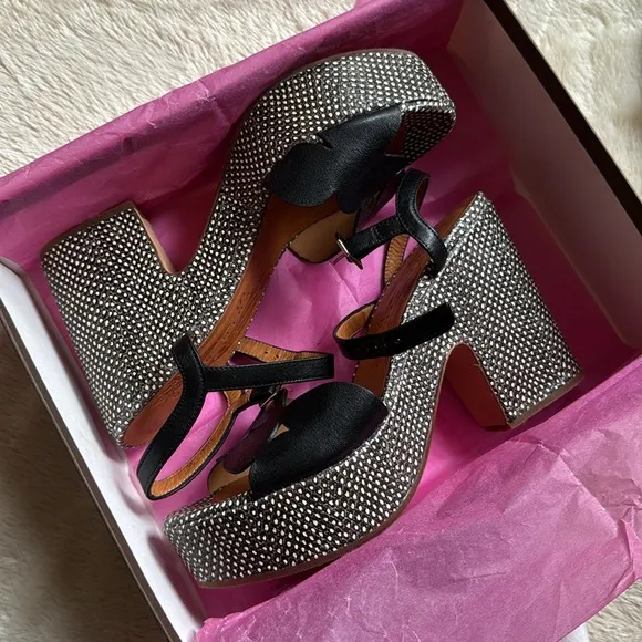 nib Chie Mihara ‘Detour’ Cutout Leather Platform Heel Sandals - Size 39