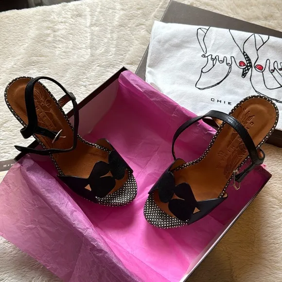 nib Chie Mihara ‘Detour’ Cutout Leather Platform Heel Sandals - Size 39