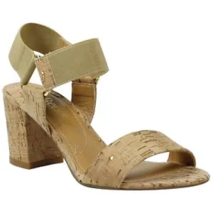 NIB Natural Gold Cork Heeled Sandals