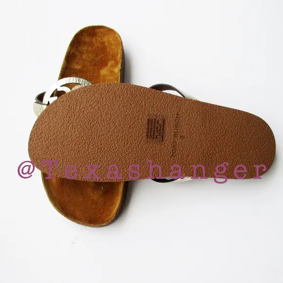 NIB Tory Burch Miller Cloud Sandals Size 8 Spark Gold/Natural