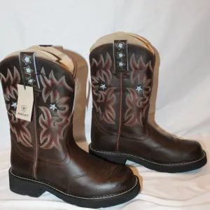 NIB WOMEN'S ARIAT PROBABY LEATHER COWBOY BOOTS BROWN SZ 7.5‎