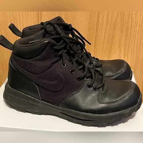 Nike ACG Manoa Black 613546-001 Leather Lace Up Boots