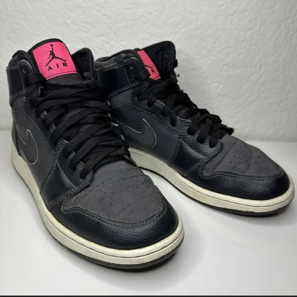 Nike Air Jordan 1 Retro High Reflective Black Grey Pink High Running Shoes 3.5Y