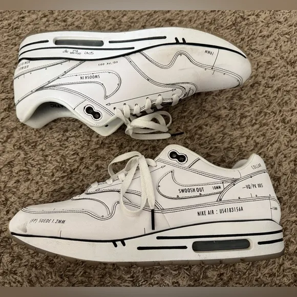 Nike Air Max 1 - Tinker Hatfield Schematic - Men’s Size 13